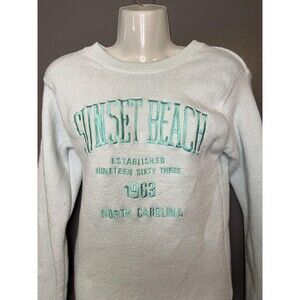 Tsunami Surf Shop Sweater Womens Small Green Sunset Beach 1963 Pullover Fleece